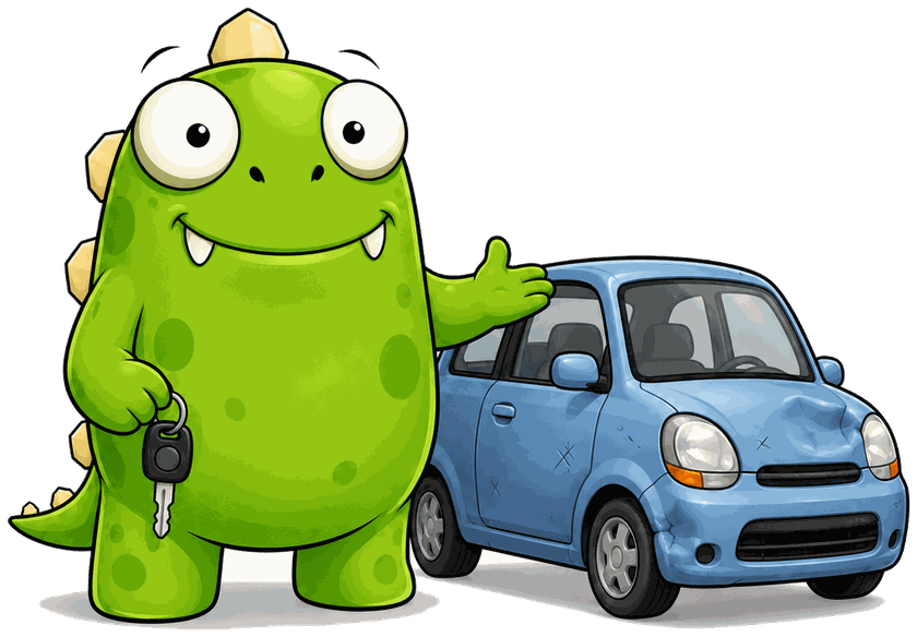 InsuranceMonster mascot holding car keys
