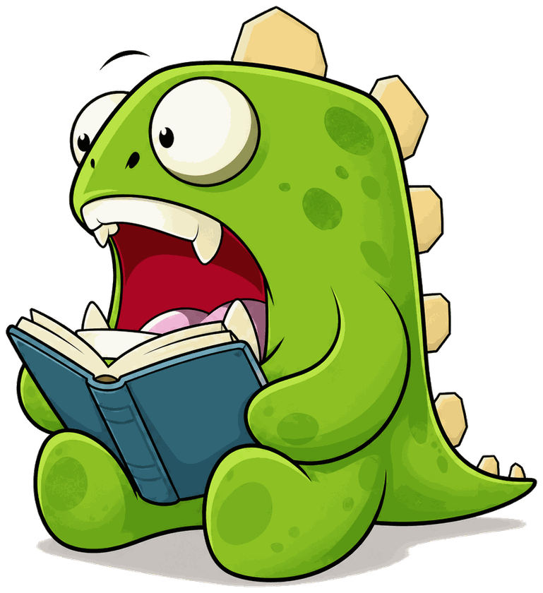 InsuranceMonster mascot reading a policy